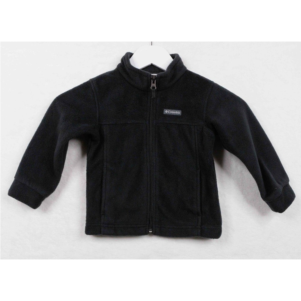 COLUMBIA Fleece Jacket Full Zip Black Unisex Toddler Kids Sz 3T